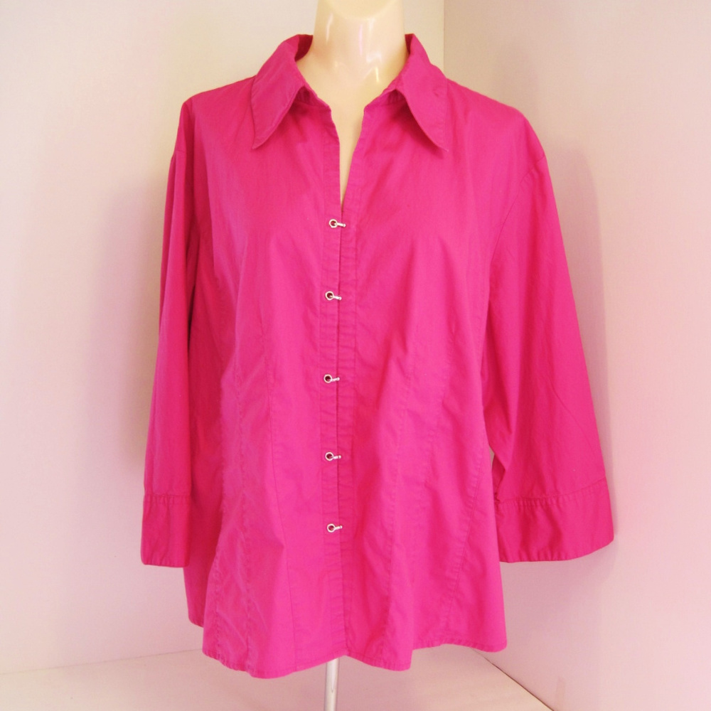 Quizz Woman-Pink Blouse-Unusual Closures-Snaps-22